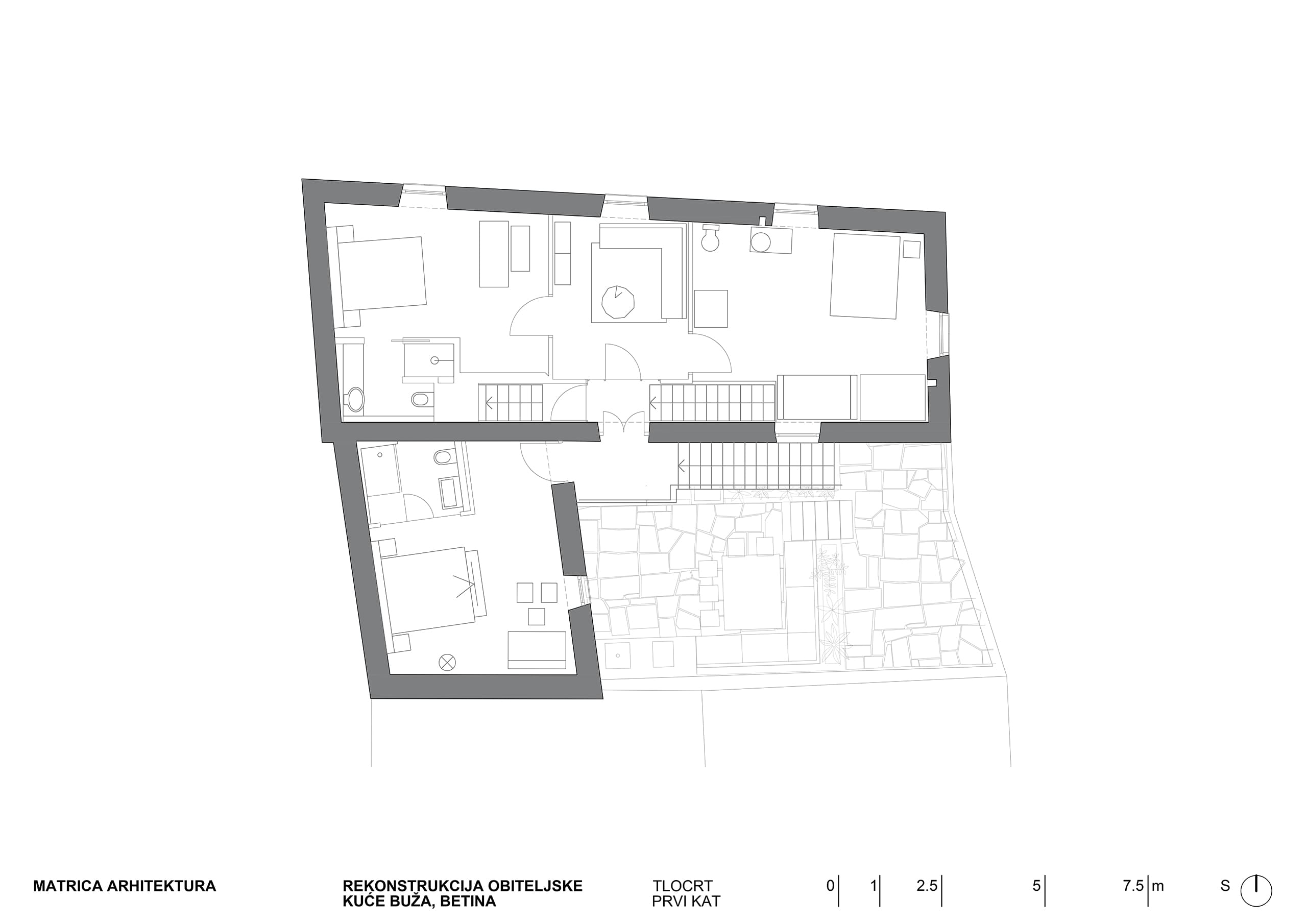 Kuća za odmor Buža tlocrt prvi kat